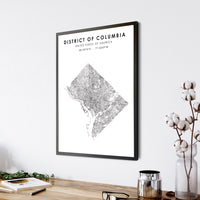 
              District of Columbia, United States Scandinavian Style Map Print 
            