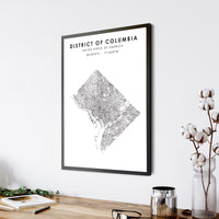 District of Columbia, United States Scandinavian Style Map Print 