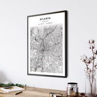 
              Atlanta, Georgia Scandinavian Map Print 
            