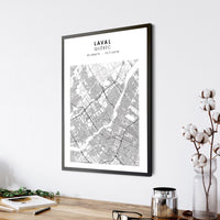
              Laval, Quebec Scandinavian Style Map Print 
            