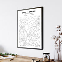 
              Chester Springs, Pennsylvania Scandinavian Map Print 
            