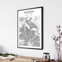 
              Amsterdam, Netherlands Scandinavian Map Print 
            