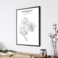 
              Montenegro Scandinavian Style Map Print 
            
