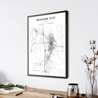 
              Brigham City, Utah Scandinavian Map Print 
            
