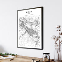 
              Bilbao, Spain Scandinavian Style Map Print 
            
