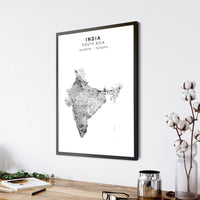 
              India Scandinavian Style Map Print 
            