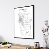 
              Ludington, Michigan Scandinavian Map Print 
            