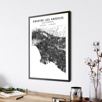 
              Greater Los Angeles, California Scandinavian Map Print 
            