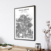 
              Kuala Lumpur, Malaysia Scandinavian Style Map Print 
            