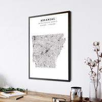 
              Arkansas, United States Scandinavian Style Map Print 
            