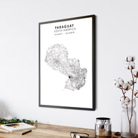 
              Paraguay Scandinavian Style Map Print 
            