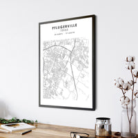 
              Pflugerville, Texas Scandinavian Map Print 
            