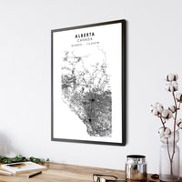 
              Alberta, Canada Scandinavian Style Map Print 
            