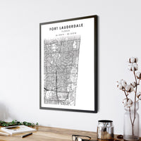 
              Fort Lauderdale, Florida Scandinavian Map Print 
            