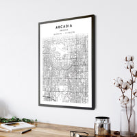 
              Arcadia, Arizona Scandinavian Map Print 
            