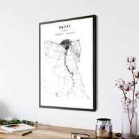 Egypt Scandinavian Style Map Print 