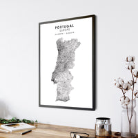 
              Portugal Scandinavian Style Map Print 
            