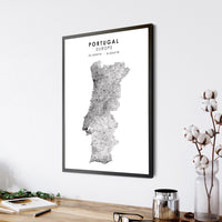 Portugal Scandinavian Style Map Print 