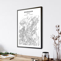 
              Dehradun, India Scandinavian Style Map Print 
            