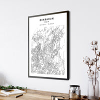 Dehradun, India Scandinavian Style Map Print 