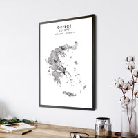 
              Greece Scandinavian Style Map Print 
            