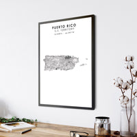 Puerto Rico, U.S. Territory Scandinavian Map Print 