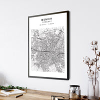 
              Munich, Germany Scandinavian Style Map Print 
            