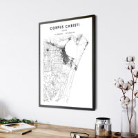 
              Corpus Christi, Texas Scandinavian Map Print 
            