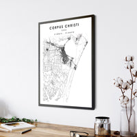 Corpus Christi, Texas Scandinavian Map Print 