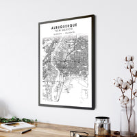 Albuquerque, New Mexico Scandinavian Map Print 