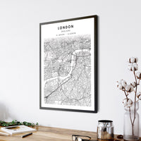 
              London, England Scandinavian Style Map Print 
            