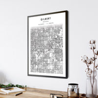 Gilbert, Arizona Scandinavian Map Print 