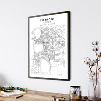 
              Clermont, Florida Scandinavian Map Print
            