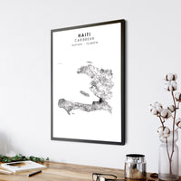 Haiti Scandinavian Style Map Print 