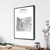 
              Oregon, United States Scandinavian Style Map Print 
            