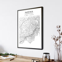 
              Fairfield, Connecticut Scandinavian Map Print 
            