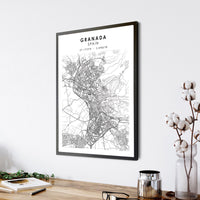 
              Granada, Spain Scandinavian Style Map Print 
            