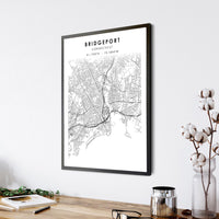 
              Bridgeport, Connecticut Scandinavian Map Print 
            
