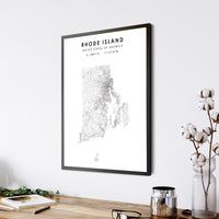 
              Rhode Island, United States Scandinavian Style Map Print 
            