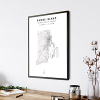 Rhode Island, United States Scandinavian Style Map Print 