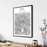 Berlin, Germany Scandinavian Style Map Print 