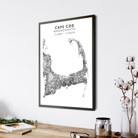 
              Cape Cod, Massachusetts Scandinavian Map Print 
            