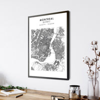 Montréal, Québec Scandinavian Style Map Print 