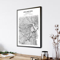 
              Arlington, Virginia Scandinavian Map Print 
            