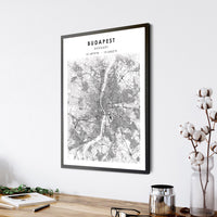 
              Budapest, Hungary Scandinavian Style Map Print 
            