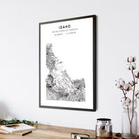 
              Idaho, United States Scandinavian Style Map Print 
            