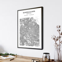 
              Guadalajara, Mexico Scandinavian Style Map Print 
            