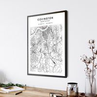
              Covington, Kentucky Scandinavian Map Print 
            