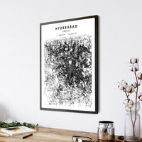 Hyderabad, India Scandinavian Style Map Print 
