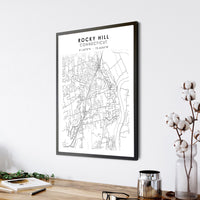 
              Rocky Hill, Connecticut Scandinavian Map Print 
            